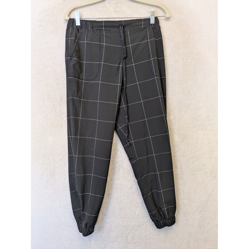 Checked Black Windowpane Jogger Pants
